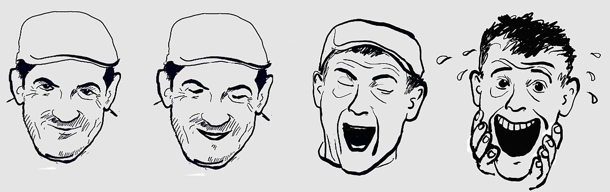 Caricature by Zoran Nikolic -laughing stages