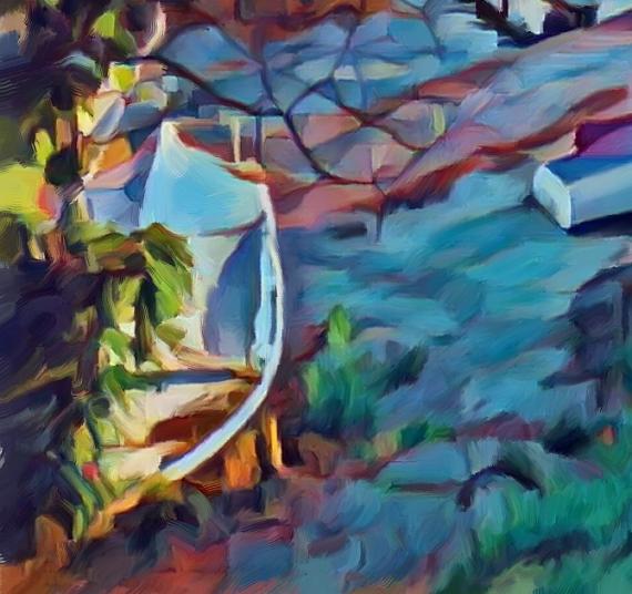 Cavtat Boats on Land Painting by Zoran Nikolic -Zoom in #1