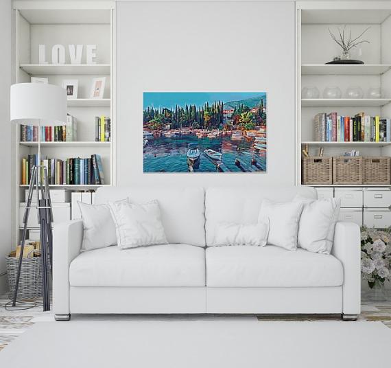 Cavtat Promenade Painting by Zoran Nikolic - Room Mockup 