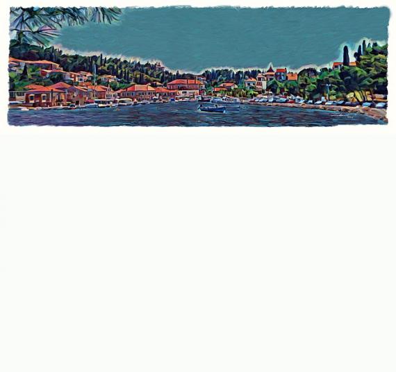 Cavtat Old Town Panorama Painting by Zoran Nikolic