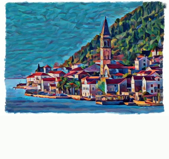 Dobrota - Boka Kotorska Painting by Zoran Nikolic