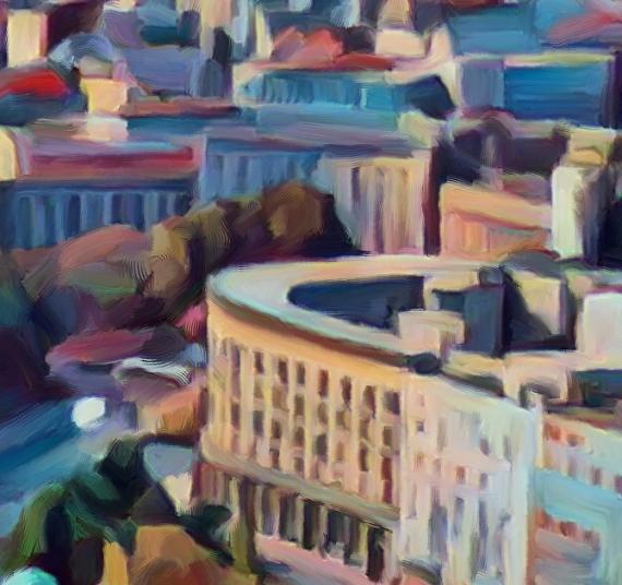 Belgrade from Birds View Painting by Zoran Nikolic Zoom in #2