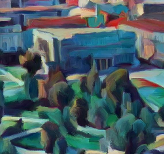 Belgrade from Birds View Painting by Zoran Nikolic Zoom in #3