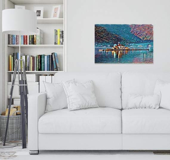 Gospa od Skrpjela Boka Kotorska Painting by Zoran Nikolic - Room Mockup