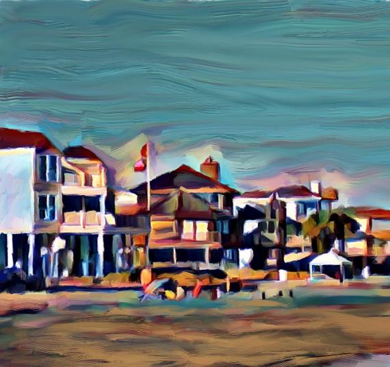 Lazy October Sunday Pirates Beach Galveston Painting by Zoran Nikolic zoom in #3