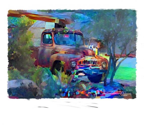 Enchanted Red Truck Painting by Zoran Nikolic