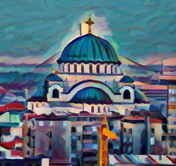 Temple of Saint Sava Painting by Zoran Nikolic - Zoom in #1